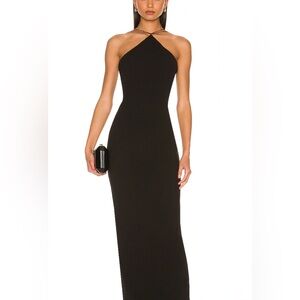 REVOLVE Black Halter Sheath Maxi Dress